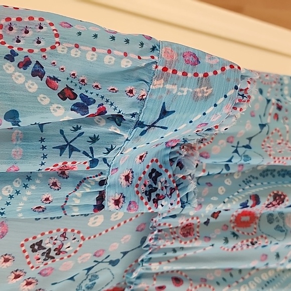 Zadig and voltaire medium turquoise rapidly print psyche maxi dress . - Picture 6 of 14